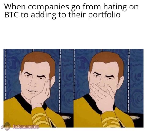 When companies go from hating BTC to adding it to their portfolio