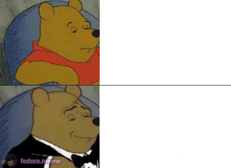 Tuxedo Winnie The Pooh meme template (blank)
