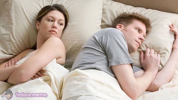 Couple Thinking In Bed