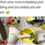 When your mom is putting the beats on your sibling