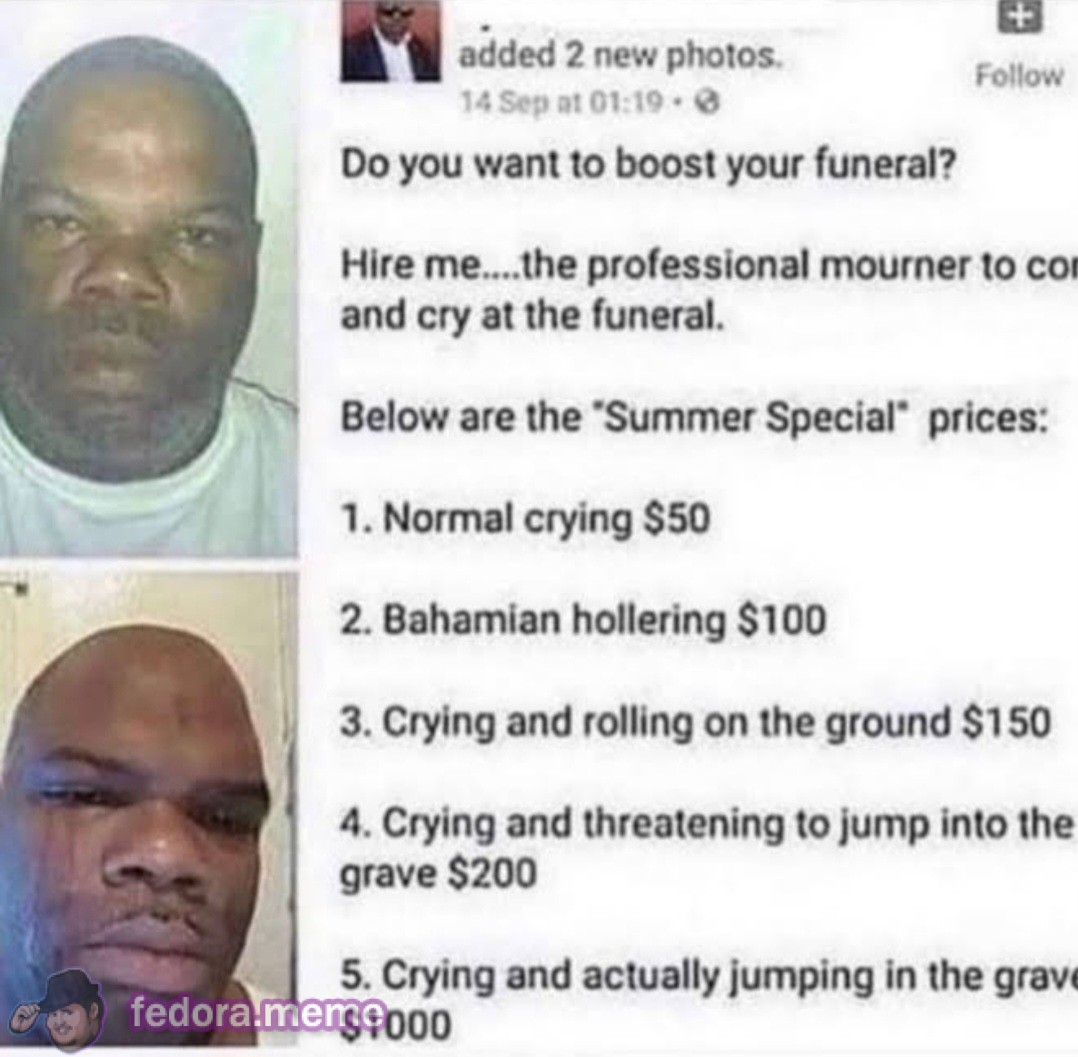 Professional mourner at your service