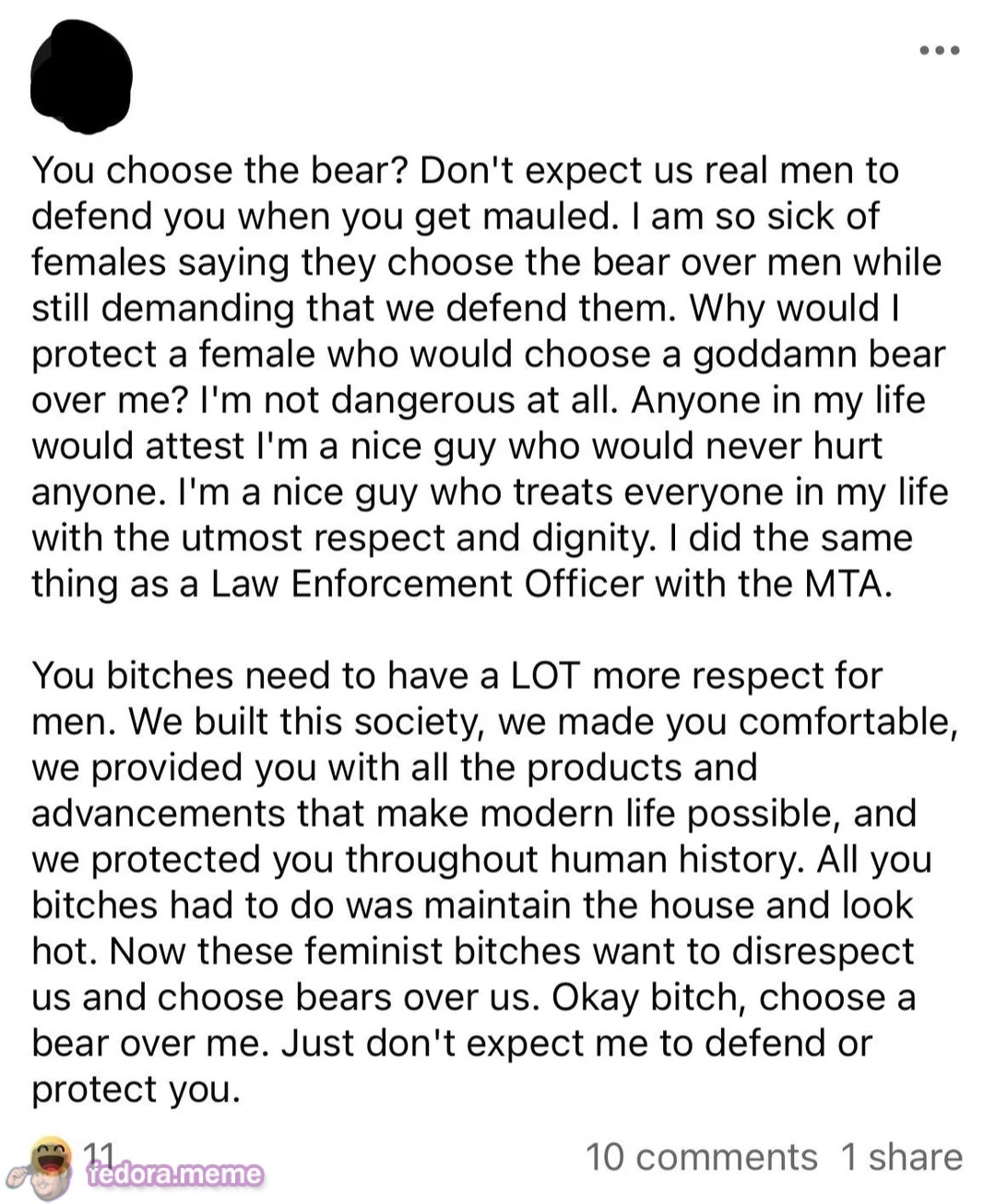 “l’m a nice guy who would never hurt anyone.”