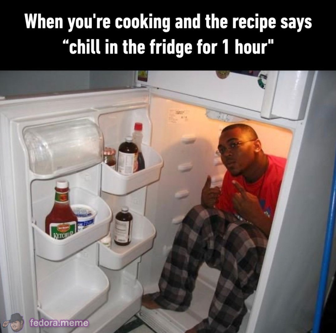 When the recipe says to chill in the fridge for 1 hour