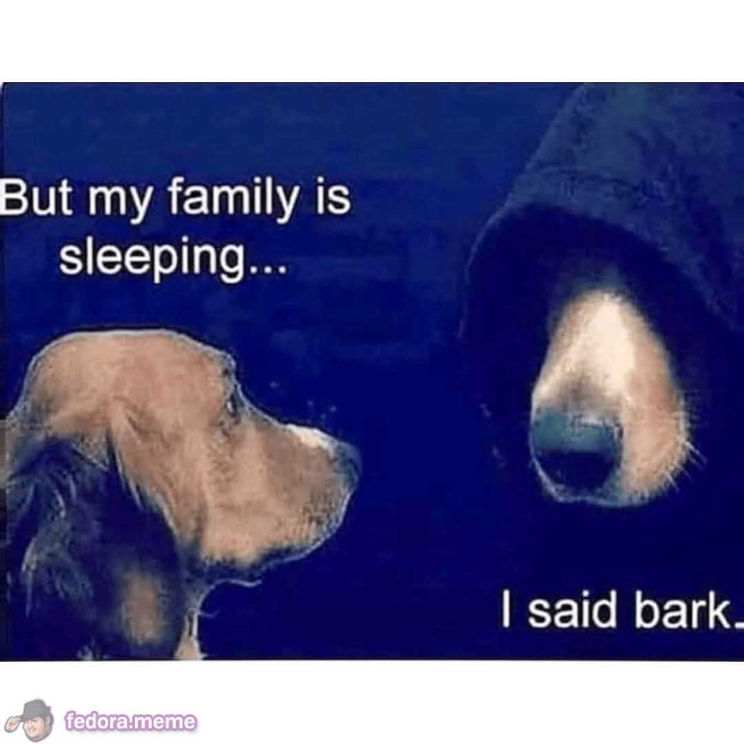 I said bark!