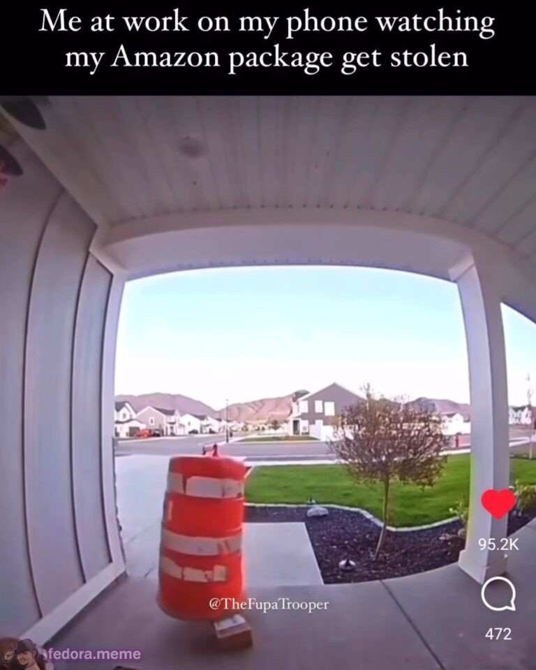 Me at work on my phone watching my Amazon package get stolen